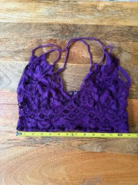 Free People Purple Lace Bralette with Delicate Straps